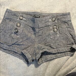 Express Charcoal Buttoned Dress Shorts Sz 0